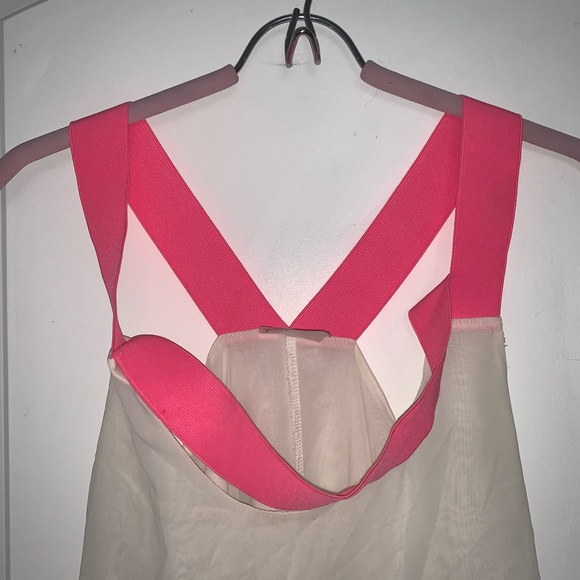 White Top with Neon Pink Elastic Straps - Picture 3 of 5